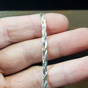 7 Inch 925 Sterling Silver Cool Woven Chain Bracelet